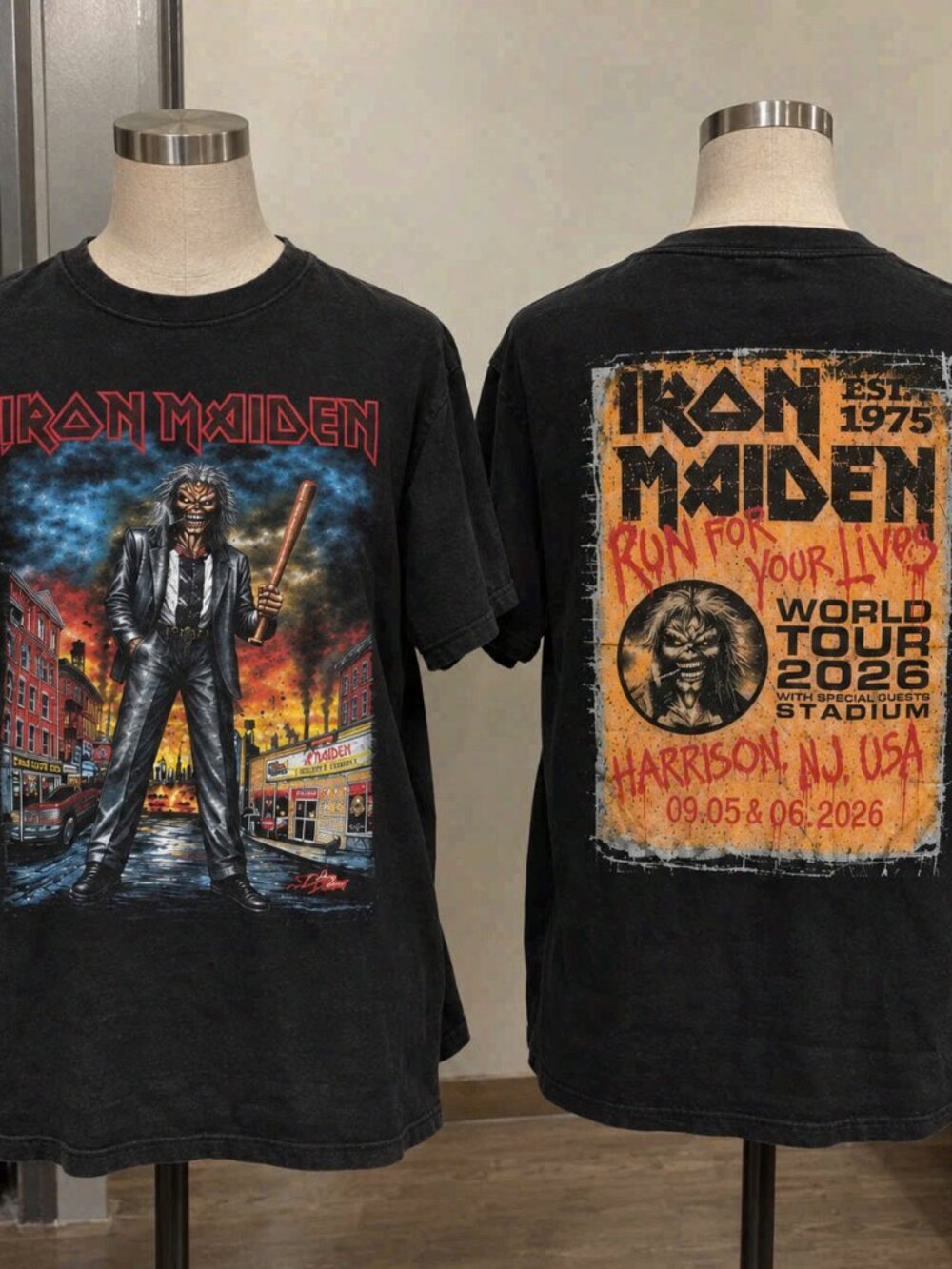 Vintage Iron Maiden Run For Your Lives Tour Black T-Shirt